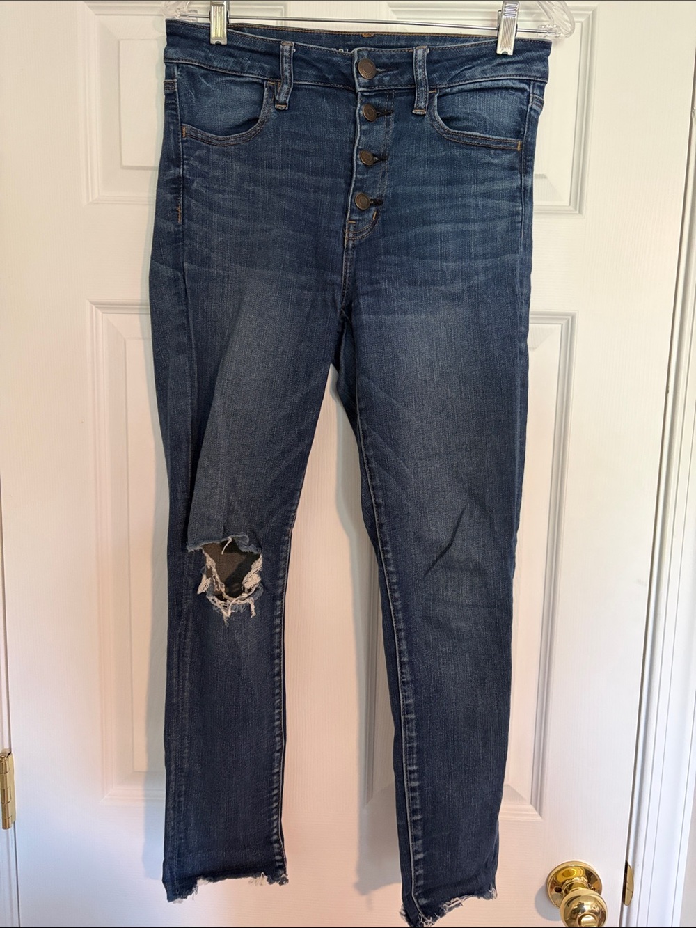 American Eagle High-Rise Distressed Women’s Jeans - Dark Blue